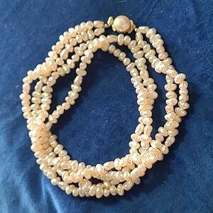 Vintage double strand faux fresh water pearl necklace